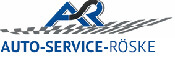 Logo mit dem Text AUTO-SERVICE-RÖSKE, den Buchstaben AR und einer grau-weiß karierten Grafik.