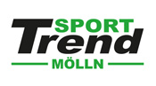 Logo mit dem Schriftzug SPORT Trend MÖLLN in den Farben Grün und Schwarz.
