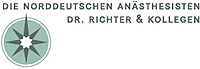 Logo mit einer Windrose in einem Kreis und dem Text DIE NORDDEUTSCHEN ANÄSTHESISTEN DR. RICHTER & KOLLEGEN.