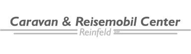 Schriftzug Caravan & Reisemobil Center Reinfeld GmbH mit horizontalen Trennlinien.