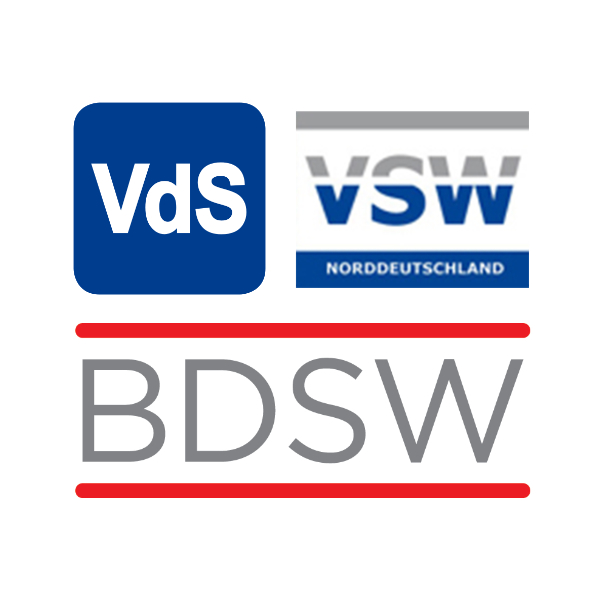 Logos der Verbände VdS, VSW Norddeutschland und BDSW auf weißem Hintergrund.